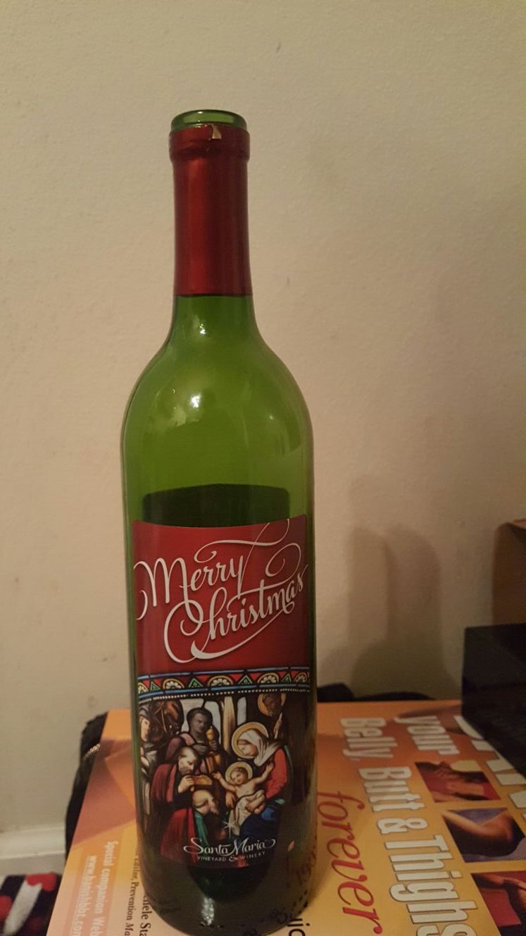 (Empty) Wine Bottle in celebration of Jesus Christ's Birthday