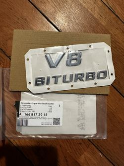 Mercedes Benz OEM V8 Biturbo Side Badge Emblem AMG