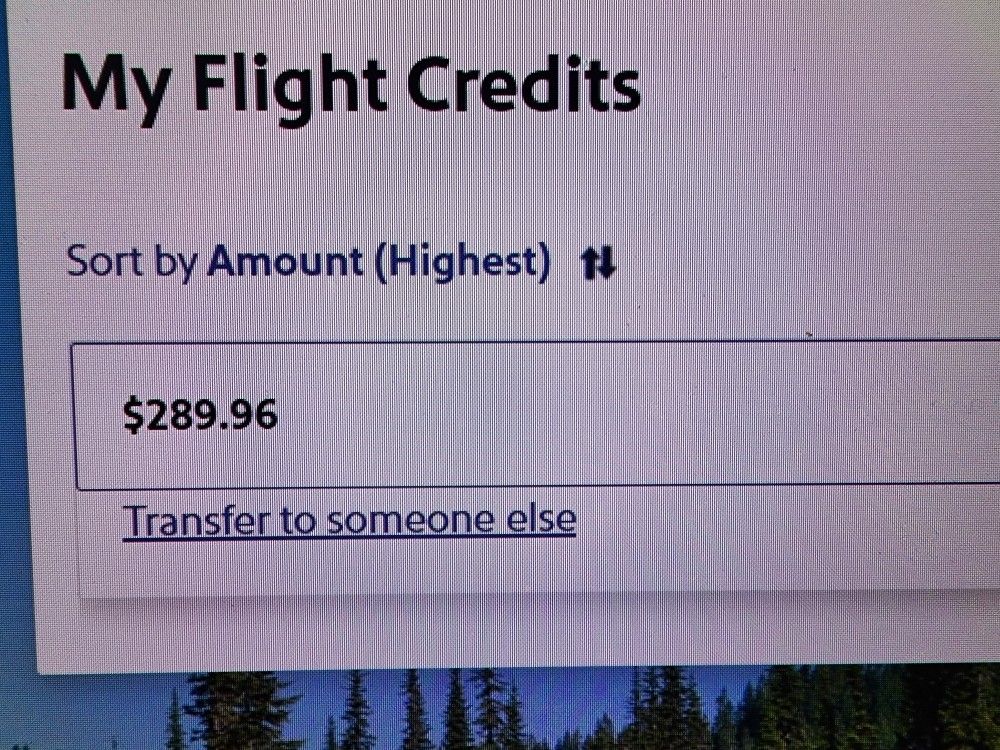 Southwest Airlines Transferable Flight Credit Over $500