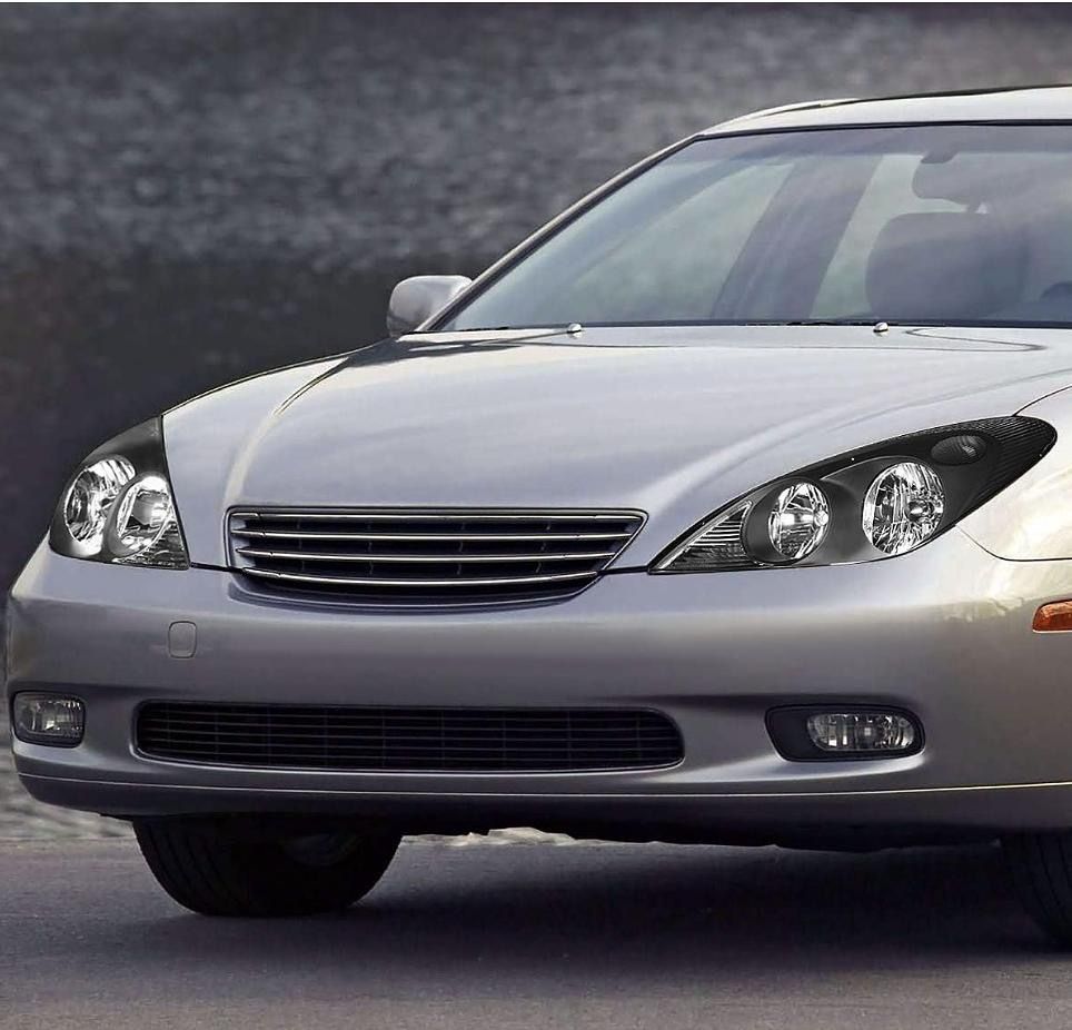 02 to 04 Lexus ES300 ES330 Black Housing Headlights Luces Micas Calaveras Faros Focos