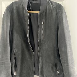 ALLSAINTS Men’s ‘Kemble’ Suede Leather Bomber Jacket Grey