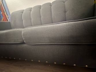 Navy Blue Sofa with Nailhead Trim