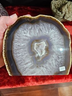 Large Polished Agate Geode with Crystal Pocket