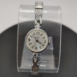Vintage Timex Womens Cocktail Mechanical Wind Watch Stretch Bracelet Restored