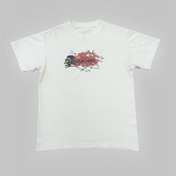 Gnarcotic vintage white skull red flames T shirt Size Medium