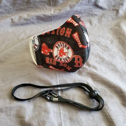 Boston Red Sox Face Mask & Lanyard 2 Pc Set