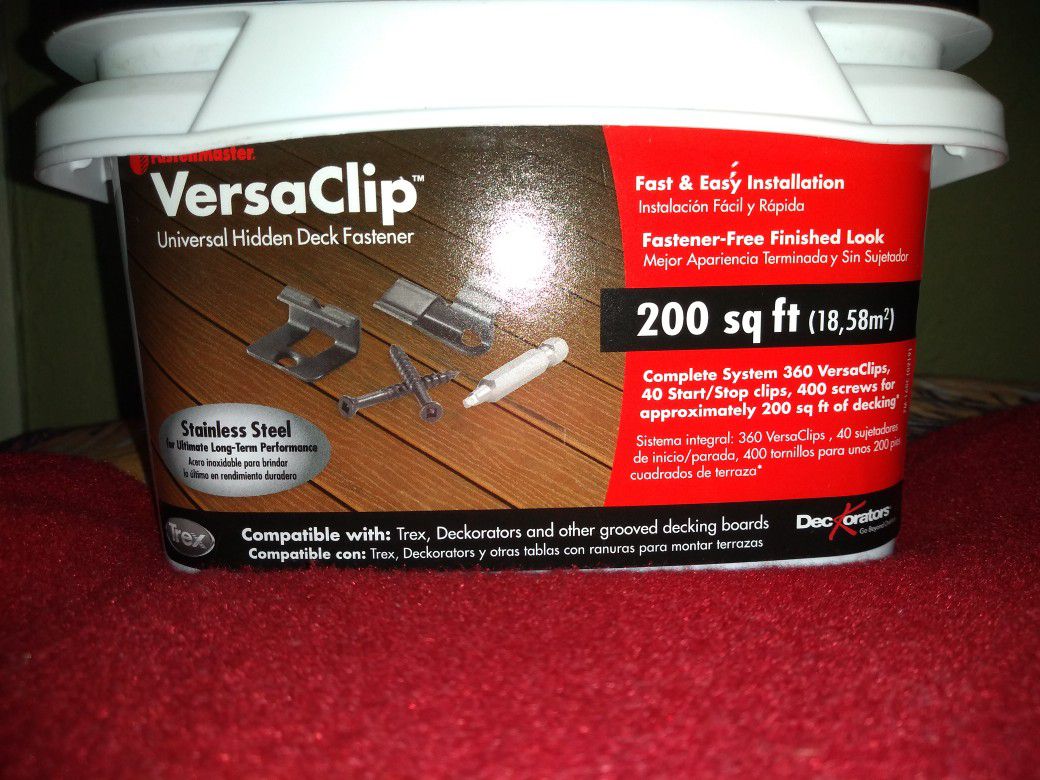 VersaClip, Stainless steel Universal Hidden Deck Fastner. Secures 400 sq. ft of Decking