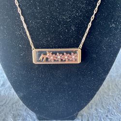 Rose Gold Horizontal Floating Reindeer Locket