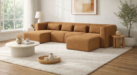 Koala 7 seater Bangalo Chaise Sectional (in box) (Sand Dune) ❤️