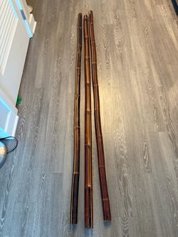 Set of 3 Rustic Natural Bamboo Poles – 6.5 Ft – Home Décor / DIY
