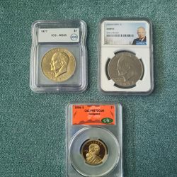 Eisenhower and Sacagawea Graded Coins