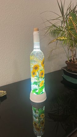 Sunflower LED Glitter Bottle Lamp