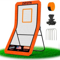 4x7FT Adjustable Net with 5 Angles & Target Stripe,Durable Multi-Sport Practice Tool for Soccer Baseball Volleyball Training Equipment