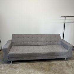 Grey Futon Couch, Cover Included 