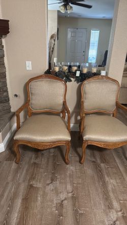 Set of beige living room chairs