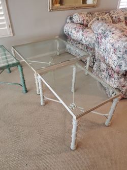 Matching tables with glass tops