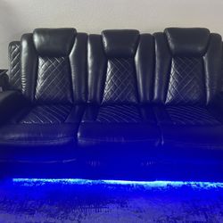 Black Leather Couch 