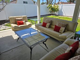 Leather Couches set with tables
