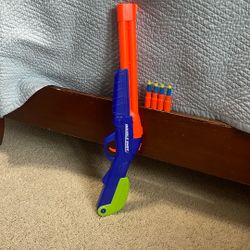 BuzzBee Double Shot Shotgun with 4 Darts and 4 Shells