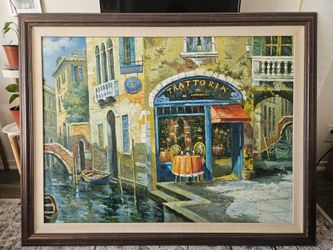 Viktor Shvaiko, "Trattoria on the Water" Painting