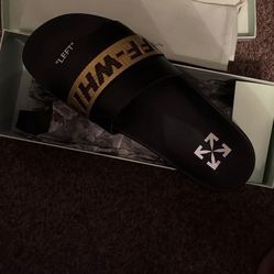 Pool Side Black and Yellow Off White Men Slipper