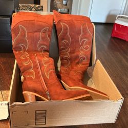 ISNOM 8.5 Thigh High Cowboy Cowgirl Boots for Women, Over the Knee Western Boots...