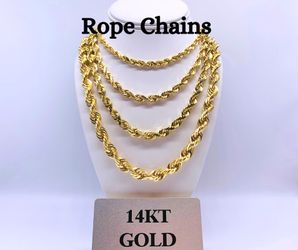 14K Diamond Cut Rope Chains! 1-12mm available!