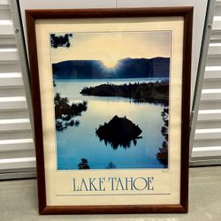 Vintage Lake Tahoe Sunrise Framed Poster