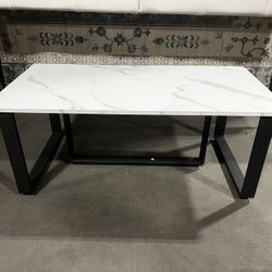 Brand new coffee table, White top and black metal legs, 39.5W*20D*16H in