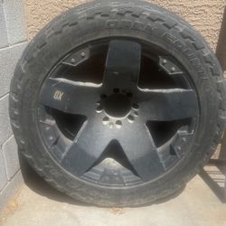 37x13.50R24 Toyo Open Mud Terrain On KMC Rockstar