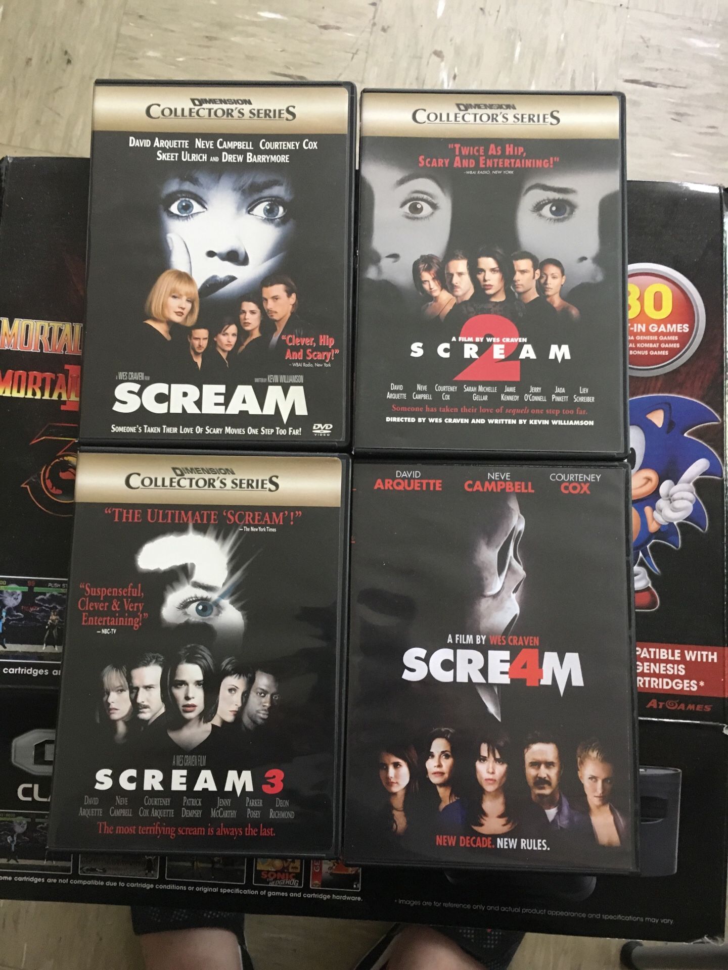 All four SCREAM dvd for sale.