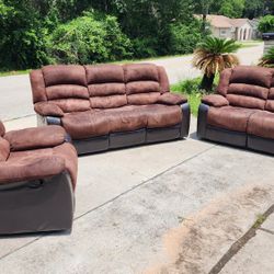 3 PC Recliner Couch Set 