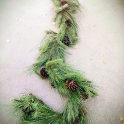 Christmas Faux Long Needle Garland 