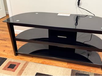 Black Glass TV Stand – Great Condition