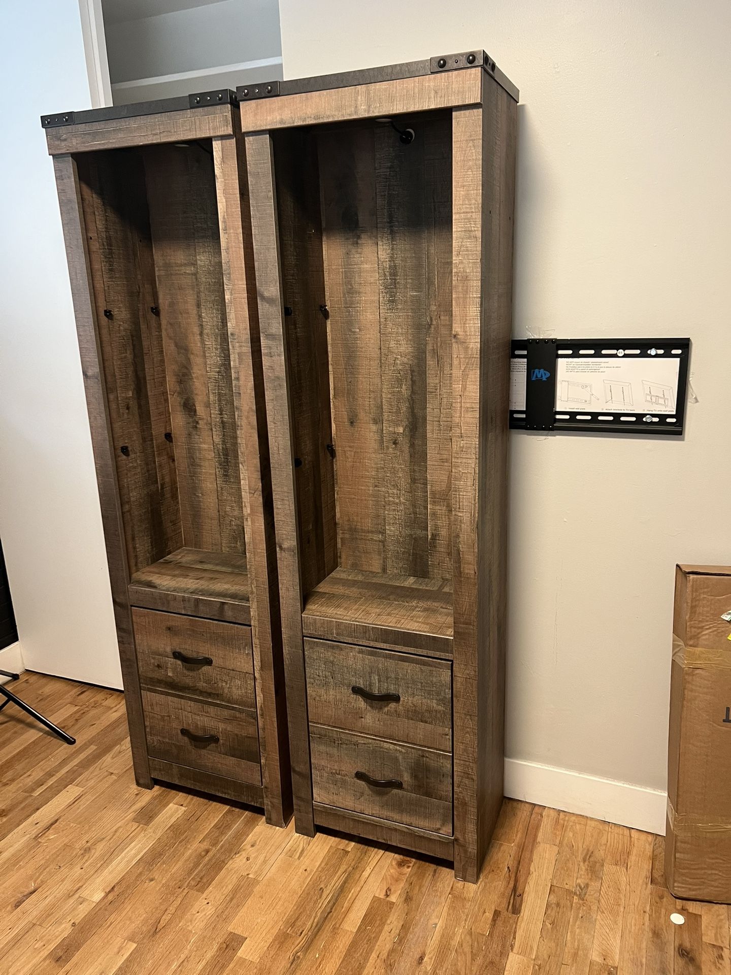 Two Ashley® Trinell Pier Led Lighted Cabinet