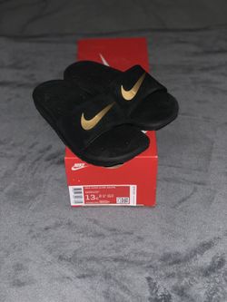 Nike Kawa Slide, Black/metallic Gold, Size13 (NO TRADE)