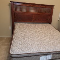 Full Shaker Style Full Bed With Rails And New Mattress