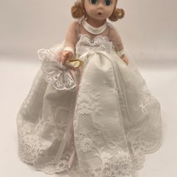 Madame Alexander "Bride" Doll 8 Inch Doll With Stand  See images for details, condition and measurements  Previously displayed and enjoyed, overall go