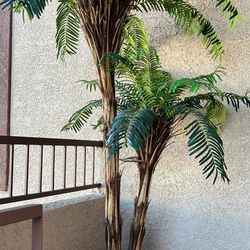6 ft. Artificial Palm Tree with 4 ft. Palm – Double Potted Patio & Home Décor (Fake Plant)