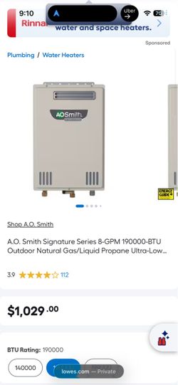 Tankless water heater