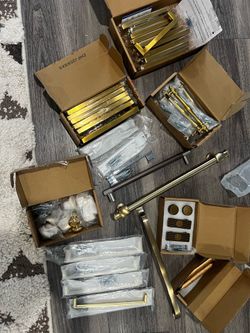 Left over hardware handles and pulls