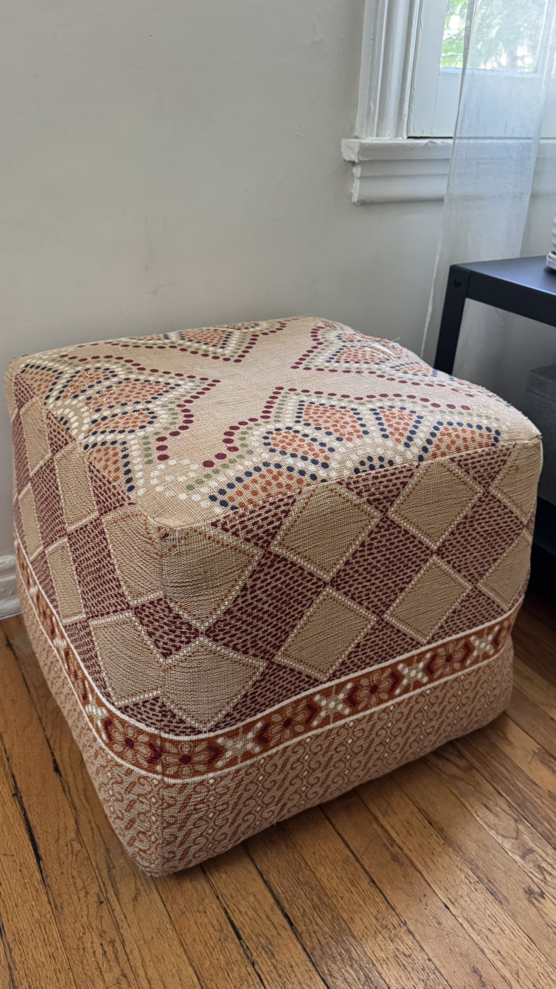 Anthropologie Boho Woven Ottoman