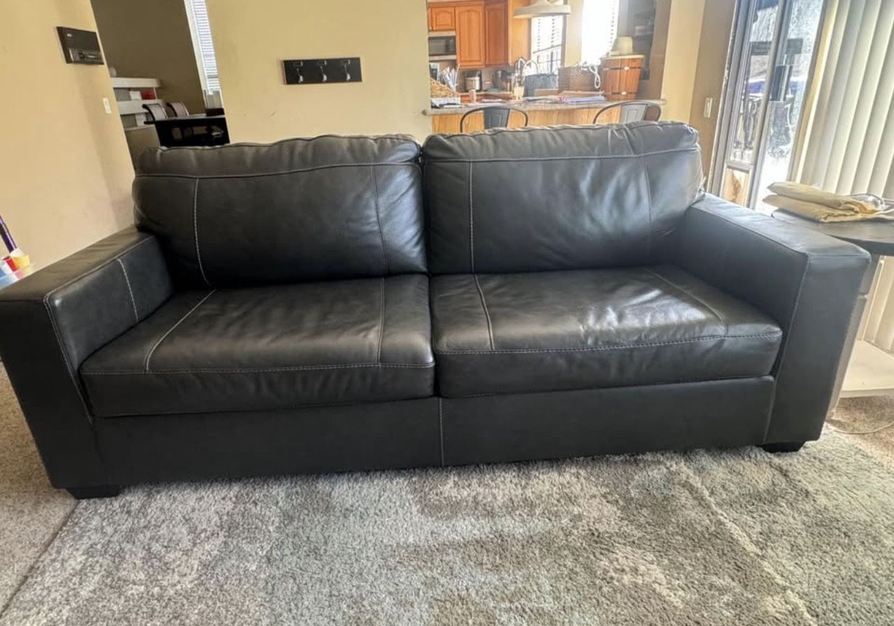 Leather Pull Out Couch Bed 