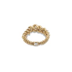 Maor 18k Curb Ring Size 7 with Diamond