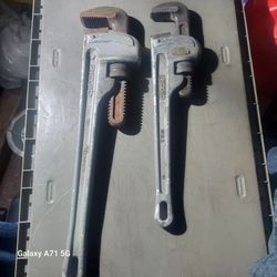 Ridgid Pipe Wrench  Aluminum  2 Pcs 14 &18 Inches  $75 For Both 