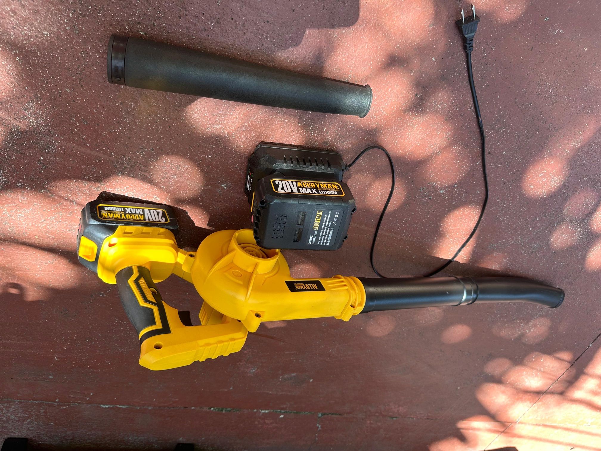 Alloyman Leaf Blower, 20V Cordless Leaf Blower, with 4.0Ah Battery & Charger, 2-in-1 Electric Leaf Blower