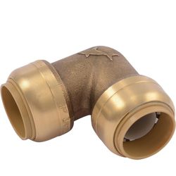 SharkBite 3/4 Inch 90 Degree Elbow, Push to Connect Brass Plumbing Fitting, PEX Pipe, Copper,