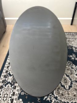 Black Oval Wood Coffee Table