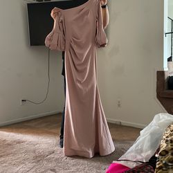 Asymmetrical Puff Sleeve Gown — Size 6