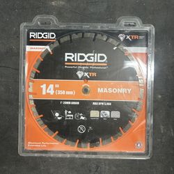 RIDGID 14 in Masonry Saw Blade Diamond Cutting Wheel Concrete Brick Block Heavy Duty HD-MPTS14